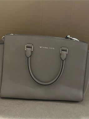 Michael Kors Charcoal Saffiano Leather Satchel